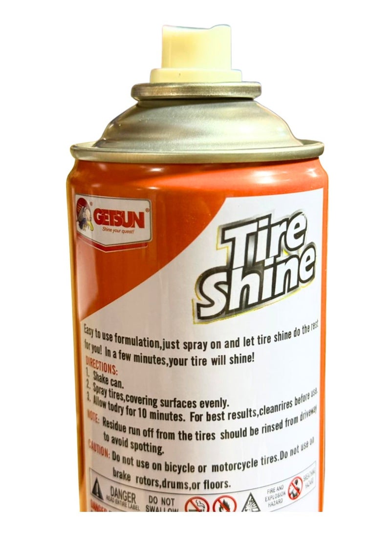 GETSUN Tire Shine Spray, No Wipe Foam Free Formula, Lasting Shine, 500ml - Image 3